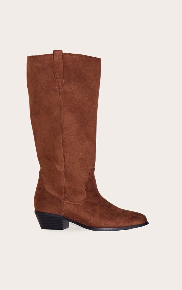 95f0f18d751dbac7cabaad2056067e9d2d7409c5_CNL4033_1_chocolate_wide_fit_faux_suede_point_toe_knee_high_western_boots