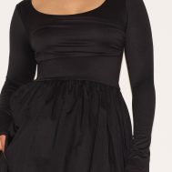 962e3610885245a43ff6951beb0d16624bcc4769_CNM0724_4_shape_black_scoop_neck_ruched_bust_maxi_shift_dress