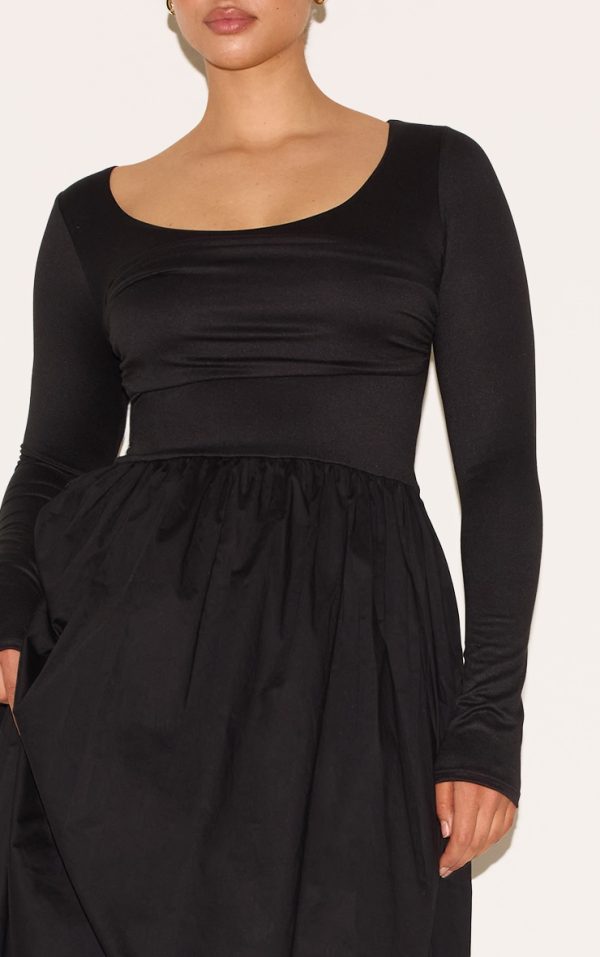 962e3610885245a43ff6951beb0d16624bcc4769_CNM0724_4_shape_black_scoop_neck_ruched_bust_maxi_shift_dress