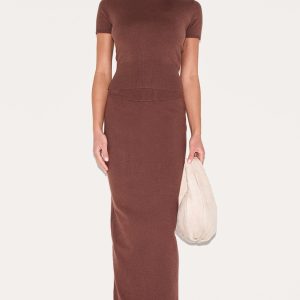 Chocolate Basic Knit Maxi Skirt