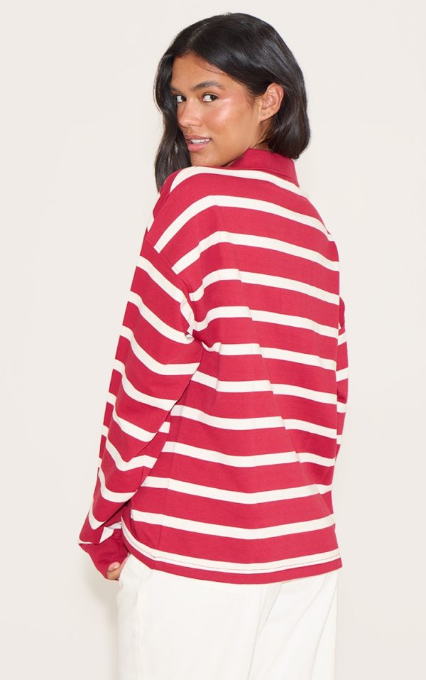 9843248b3444758068b34dd2eaa74c65ae2d5575_CNM8125_2_red_loopback_sweat_stripe_quarter_zip_sweatshirt