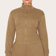9989ac3b2c35b660fb88983d3867c1e62daf5c59_CNM0921_1_shape_khaki_pocket_detail_fitted_zip_up_sweatshirt