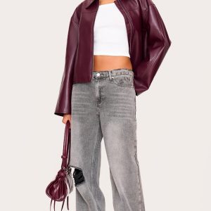 Grey Ripped Knee Frayed Hem Boyfriend Jeans