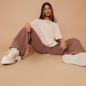 Cotton Sand Oversized T-Shirt