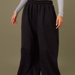 Tall Black Extreme Wide Leg Joggers