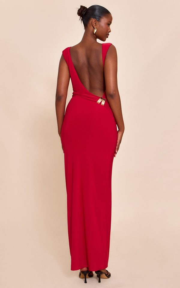 9ad8c2f6bd6b6e922c860f0bbe20dc0ac09d6631_CNN3471_3_red_double_layer_slinky_low_back_trim_detail_maxi_dress