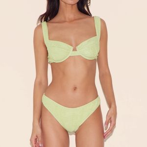 Sage Green Mini Crinkle Tanga Bikini Bottoms