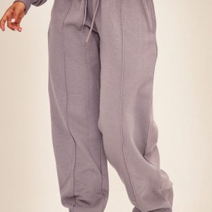 Petite Charcoal Seam Detail Straight Leg Joggers