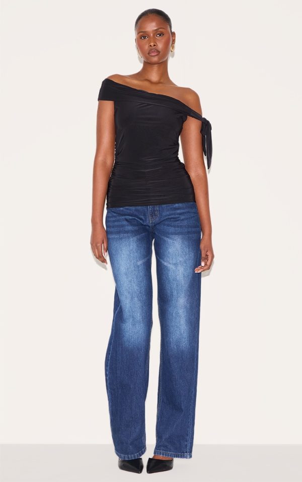 9cc488febd89ce602cbf10ce35829aa6492fbcc1_CNM5827_3_black_double_layer_slinky_tie_shoulder_bardot_long_top