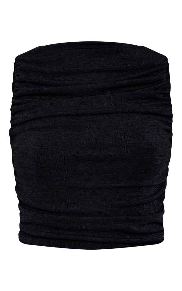 9dac257723d0d498be3ec7cb1822c060ee418509_CNM9931_5_black_acetate_slinky_ruched_high_neck_long_top