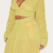 9def6f5ef059845f03d5c3cd658c3dbc44439fa4_CNM6237_4_shape_lime_chiffon_balloon_sleeve_plunge_front_cinched_waist_blouse