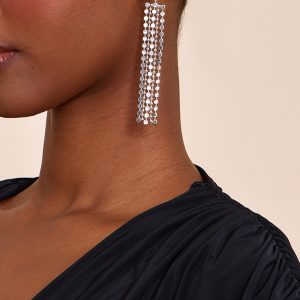 Silver Chain Tassel Earrings