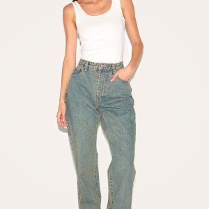 Vintage High Waist Straight Leg Jeans
