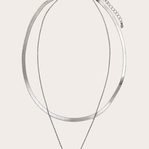 Silver Mini Diamante Layered Necklace