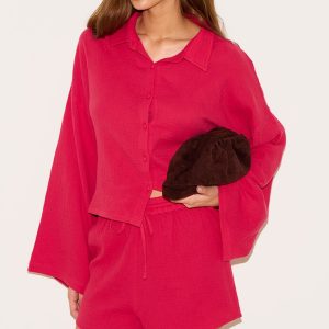 Tomato Red Oversized Floaty Shorts