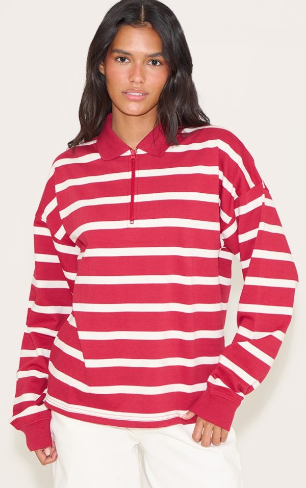 9f542439dd1419ea3b2d5ab3f42ad90897b90516_CNM8125_1_red_loopback_sweat_stripe_quarter_zip_sweatshirt