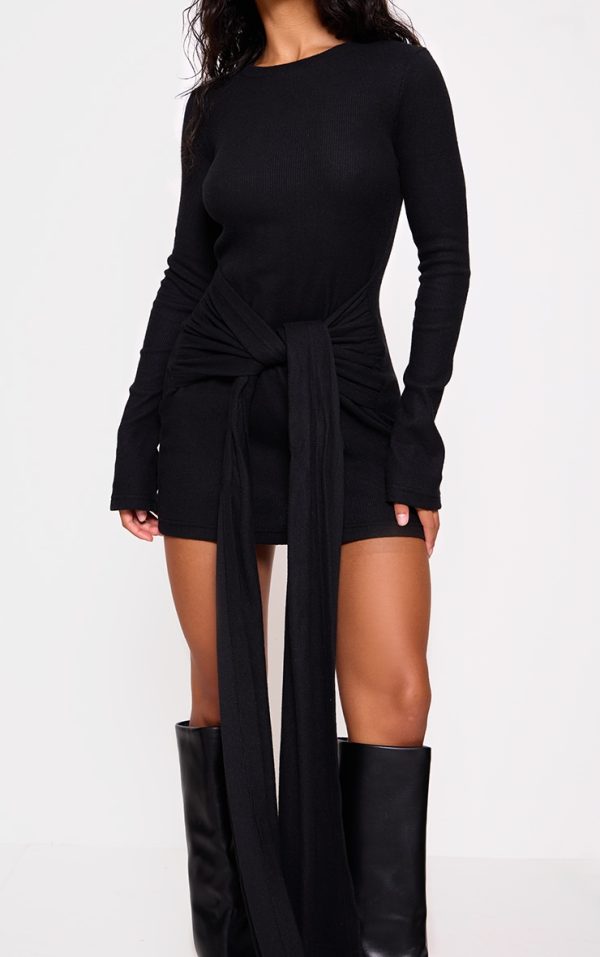 a15daeec5c1922bebe673ed961c503793b9f235a_CNK3705_4_black_heavy_brushed_rib_wrap_tie_bodycon_dress-1