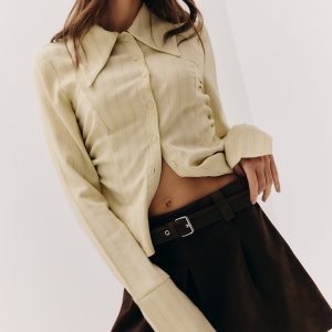 Chocolate Faux Suede Pleated Mini Skirt