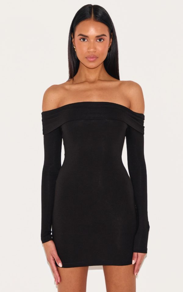 a203cca1ec59b6b3f92d8c924c6db71963dd79f3_CNK4335_1_black_cotton_bardot_fold_over_mini_dress