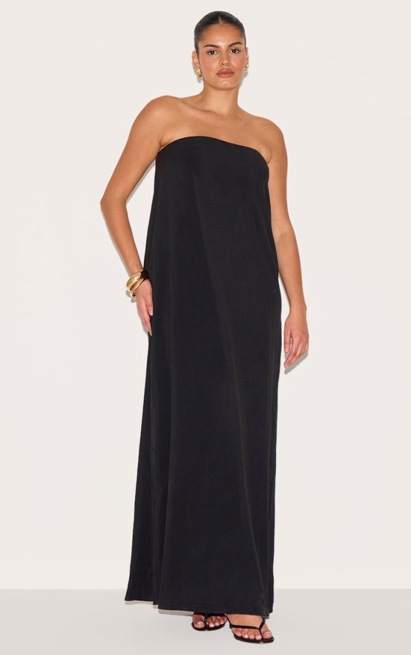 a27a3d255503465d645fa339a236193166f72620_CNM7758_1_plus_black_floaty_woven_bandeau_maxi_dress