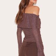 a29bbefe778aff4832764d8ac1641b94b3d33964_CNM4284_2_chocolate_crinkle_mesh_fold_over_detail_bardot_long_sleeve_top
