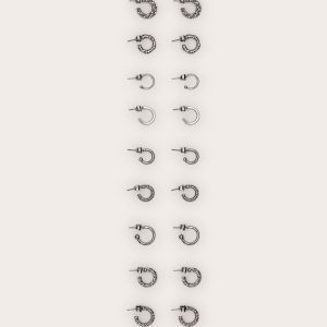 Silver Crinkle Multi-pack Hoop Earrings
