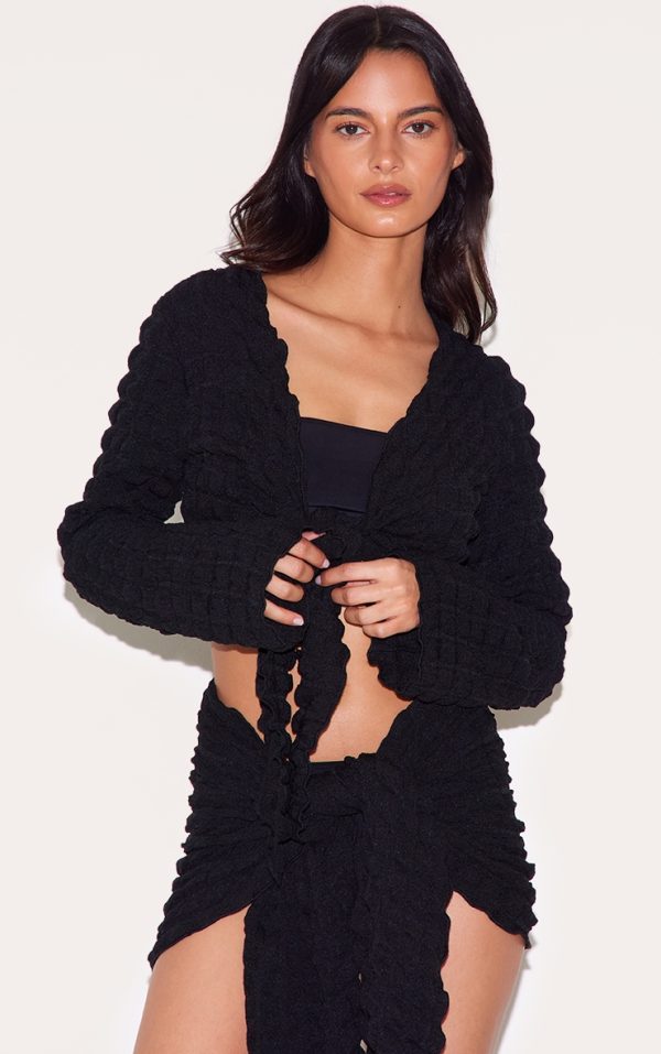 a37674aef77159eb77e7db5929fd90f5dabe782d_CNM1872_4_black_bubble_texture_tie_front_top_and_sarong_beach_set