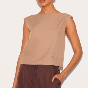 Mushroom Boxy Woven Long Top