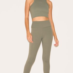 Olive Sculpt Cropped Gym Leggings