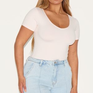 Shape Blush Sculpted V Neck Short Sleeve Bodysuit