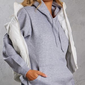 Grey Marl Oversized Sweat Hoodie