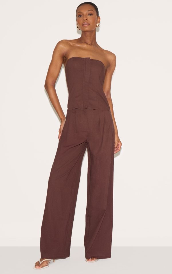 a54aac97b8cc379f973f3d14315f1dcbb010b298_CNM3527_3_chocolate_linen_blend_tailored_bandeau_wide_leg_jumpsuit