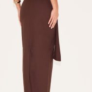 a5dd354dee27628a3edcbaead974aab75eb0eaba_CNM4454_3_tall_chocolate_woven_drape_detail_midaxi_skirt