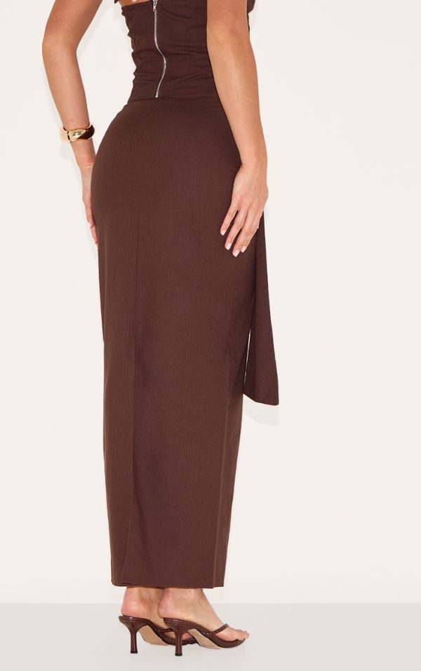 a5dd354dee27628a3edcbaead974aab75eb0eaba_CNM4454_3_tall_chocolate_woven_drape_detail_midaxi_skirt