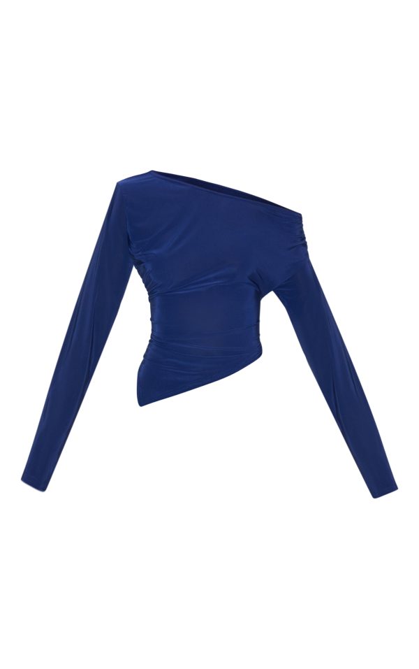 a603aa4b588012310b0c8bc7571bdccfb831eb3a_CNM6298_5_navy_slinky_asymmetric_ruched_long_sleeve_top