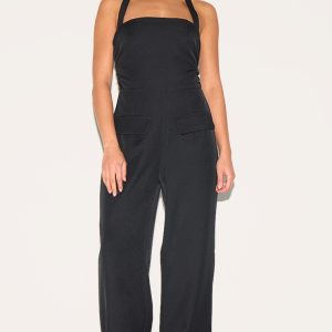 Petite Black Tailored Wide Leg Jumpsuit