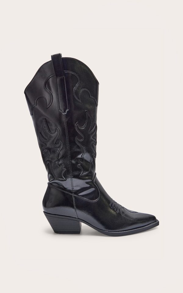 a67ea4775dce3a6ca63442758af61803e37f382d_CNH3140_1_black_pu_point_toe_low_block_heel_stitched_western_boots