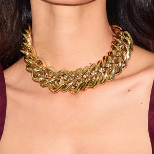 Gold Extra Chunky Chain Detail Necklace