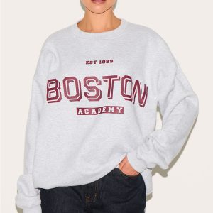 Ash Grey Oversized Boston Print Sweatshirt