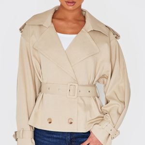 Beige Classic Grazer Length Trench Coat