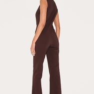 a80a230017a7b92c4319e184905bb21159c3ff6a_CNM3119_2_dark_chocolate_stretch_woven_collared_gold_trim_straight_leg_jumpsuit