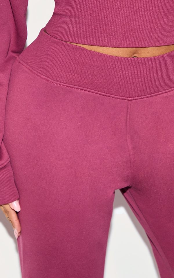 a8624461be97da817fec3f0a3c94d4d8aba91522_CNM0091_4_shape_burgundy_ribbed_waistband_flared_trousers