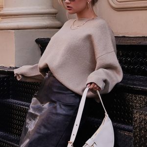 Taupe Oversized Knit Jumper