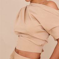 a8aa65a534e7ff794848c0bbf8dad109293a9128_CNM8863_4_sand_woven_ruched_asymmetric_one_shoulder_top