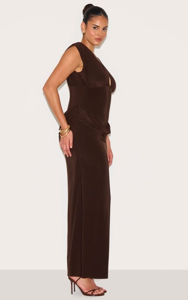 a93fe2d4549cd781538bf94285f757f48c9effc0_CNN0726_3_plus_chocolate_double_layer_plunge_ruched_shoulder_drape_waist_maxi_dress