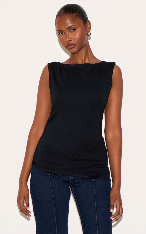 a96d4a55f50c3487fc63e980385911eb3c81b326_CNM1358_1_black_cotton_straight_neck_long_top