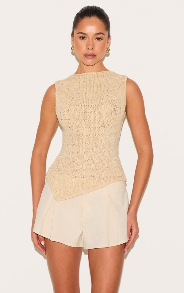 a97bbfc18002a699b01a5dc700027a17671b84ba_CNL8186_1_oatmeal_textured_filigree_knit_boat_neck_asymetric_hem_vest_top