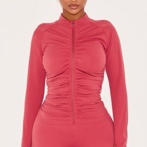 Shape Rose Active Ruched Zip Sports Jacket