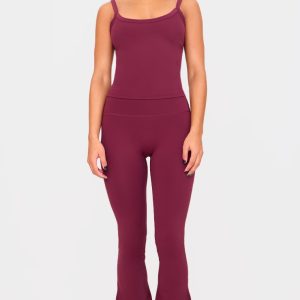Deep Burgundy Sculpt Flare Yoga Pants