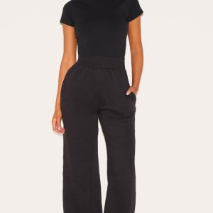 Tall Black High Waisted Wide Leg Jogger
